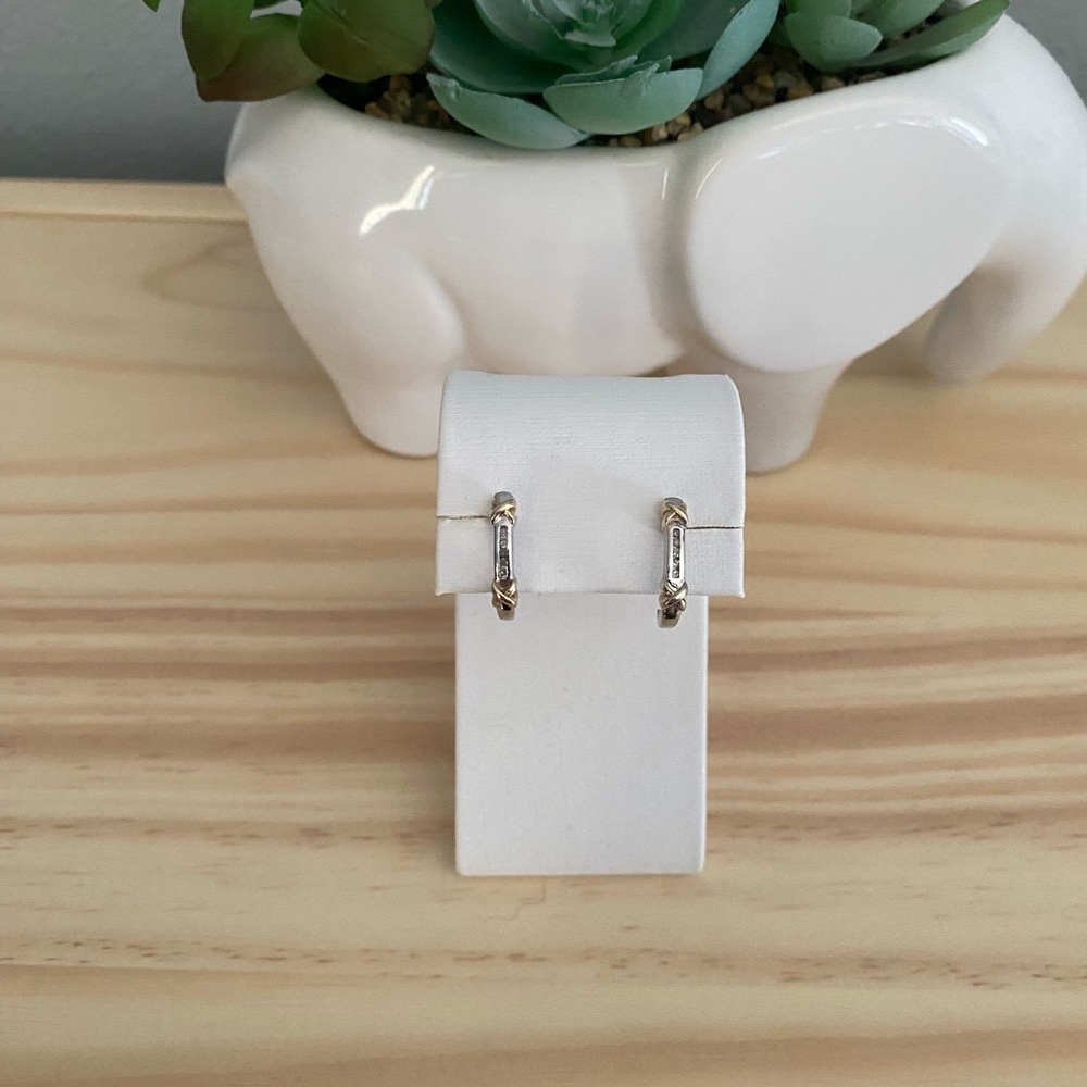 925 Sterling Silver and Diamond Earrings